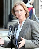 Israeli Foreign Minister Tzipi Livni