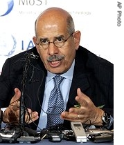 Mohamed ElBaradei answers a reporter's question during a press conference in Seoul, South Korea, 12 July 2007