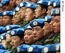 Chinese peacekeepers prepare to depart for their UN mission to Sudan, 16 Jan 2007 file photo