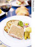 Pâté de foie gras served in a restaurant