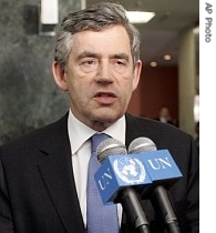 British PM Gordon Brown answers questions from the press at U.N. headquarters, 31 July 2007