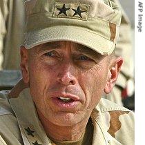 Lieutenant Gen. David Petraeus participates in a ceremony in Mosul, Iraq, commemorating the 83rd anniversary of the Iraqi Army, 6 Jan 2004