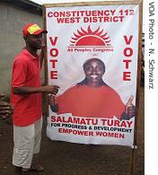 Salamatu Turay is running in for an opposing party