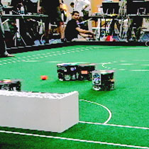 Robocup, robot players play soccer