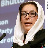 Benazir Bhutto, chairperson of the opposition Pakistan People's Party (PPP) and former prime minister of Pakistan, 20 July 2007