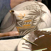 Painting the pottery