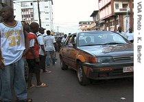 A busy street in Freetown, Sierra Leone, 05 Sep 2007