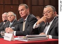 Members of the Iraqi Security Forces Independent Assessment Commission discuss commission's report during hearing of Senate Armed Services Committee on Capitol Hill, 06 Sept 2007 
