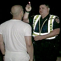 Road test for drunk driving administered by police