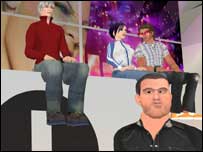 Online gamers enjoy a concert on the BBC's virtual island