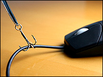 A computer mouse and fish hook