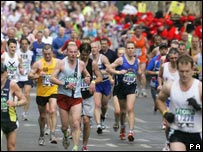 Thousands of people take part in the marathon