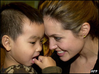 Angelina Jolie and her adopted son Maddox
