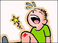 Cartoon image of boy crying