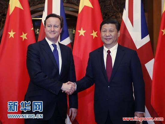 President Xi Jinping has met with visiting British Prime Minister David Cameron in Beijing.