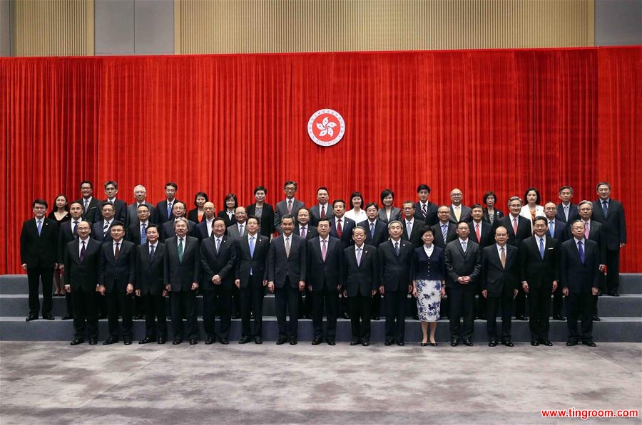 Zhang Dejiang (C, front), chairman of the Standing Committee of China